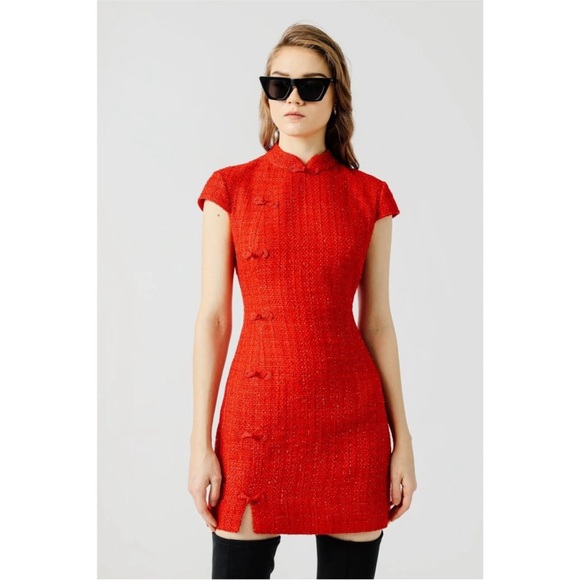 NWT Sau Lee Natasha Cap Sleeve Minidress Red size 0 - Picture 2 of 11